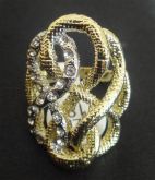 BIV0049 - Anel dourado e prateado com strass