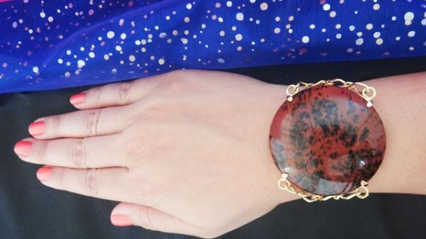 BIV0069 - Pulseira redonda - obsidiana mahogany