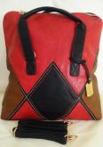 BIV0001 - Bolsa Tam. Grande Vermelha, Preta e Marrom