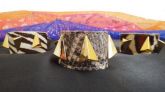 BIV0054 - Pulseira de couro animal print pirâmides