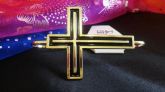 BIV0076 - Pulseira de mão cruz folheada a ouro