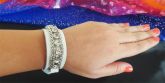 BIV0015 - Pulseira couro e corrente strass