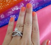 BIV0052 - Anel com pingente prateado e strass