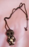 BIV0027 - Colar pendente coruja strass zircônia